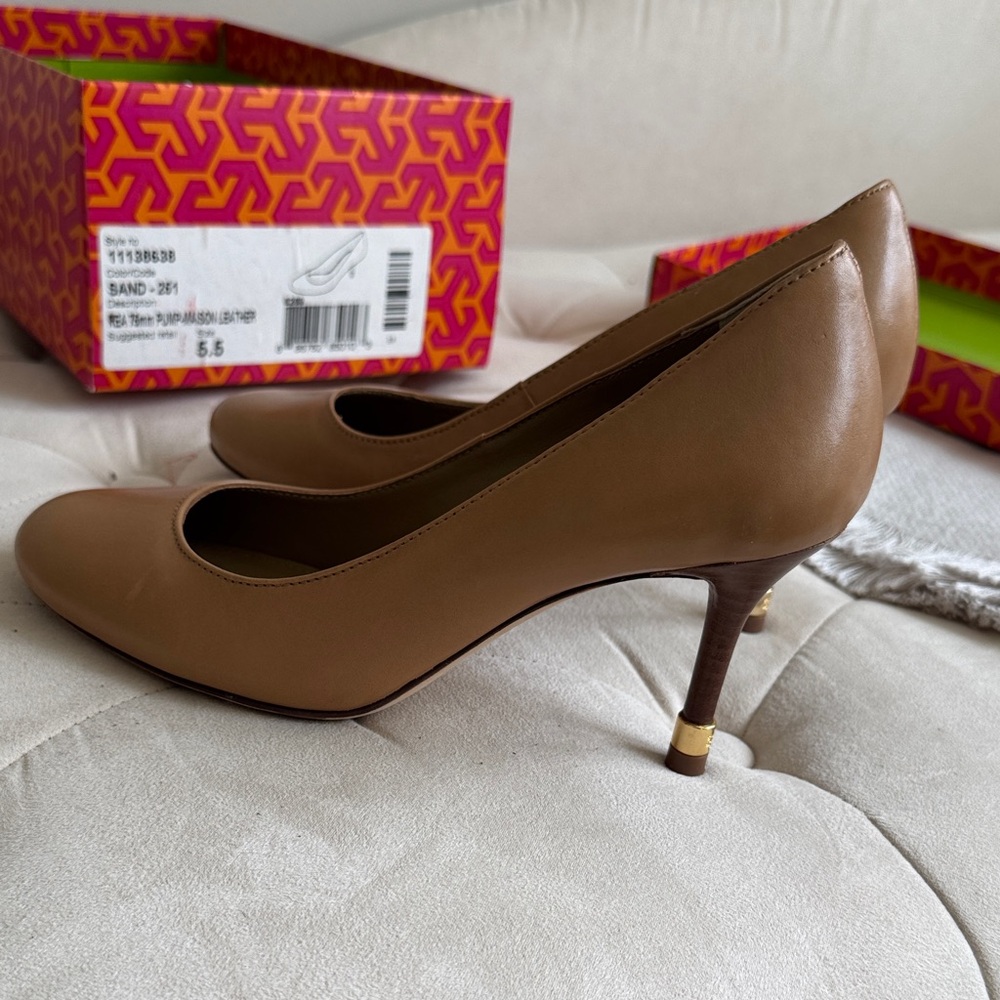 Tory Burch Tan Leather Heels